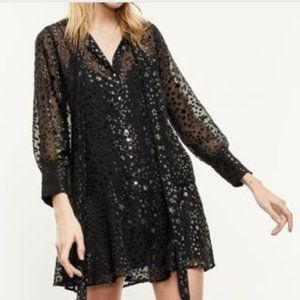 The Kooples Short Black Dress w/ Star Print, Size Small